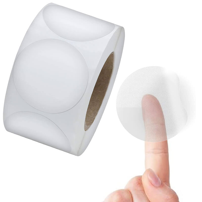 Crystal Clear Transparent Stickers, Round, 1.5-Inch, Self-Adhesive - 1000 Labels Per Roll