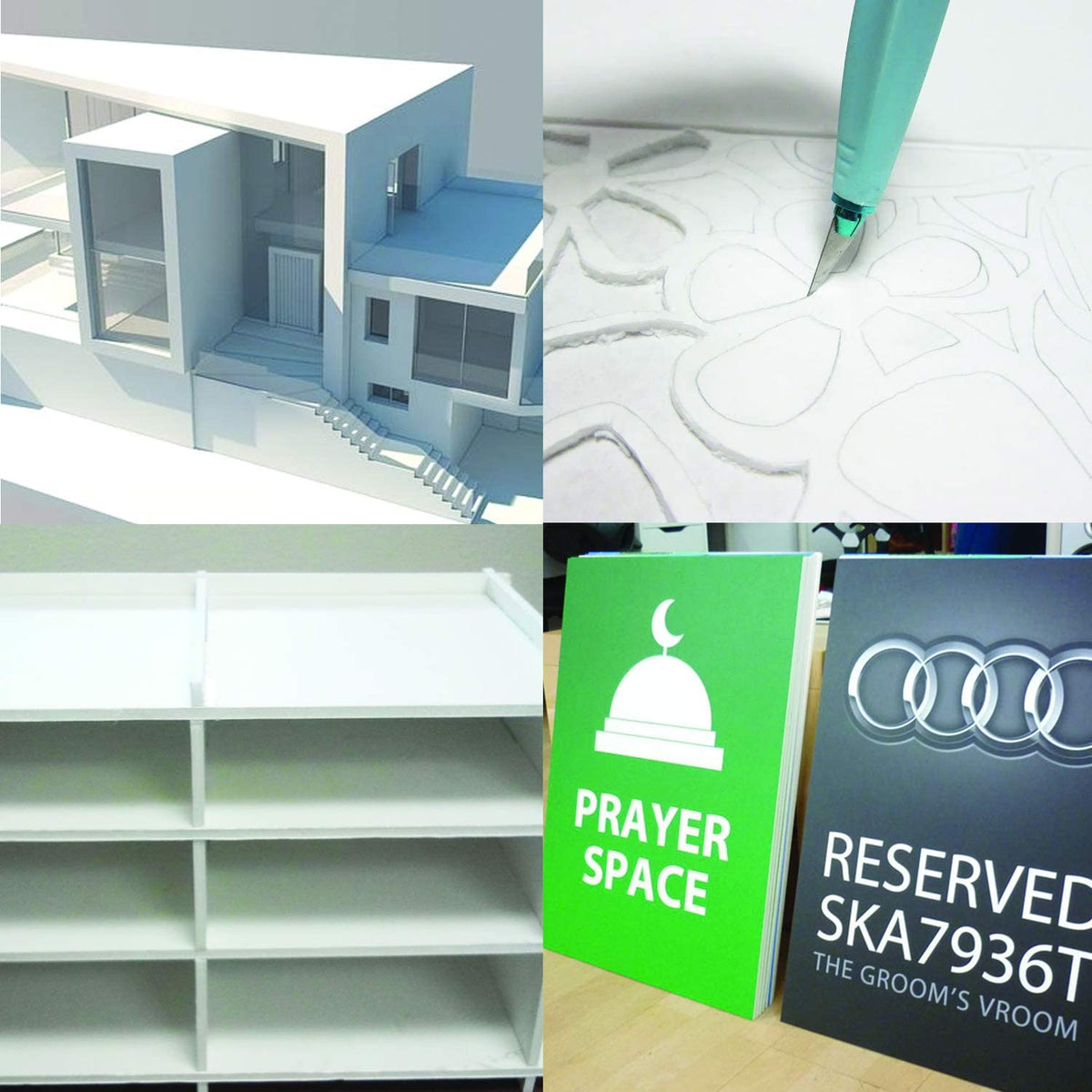 Expanded PVC Sheet – Lightweight Rigid Foam – 3mm (1/8 Inch) – 12 x 12 Inches – White – Ideal for Signage, Displays, and Digital/Screen Printing