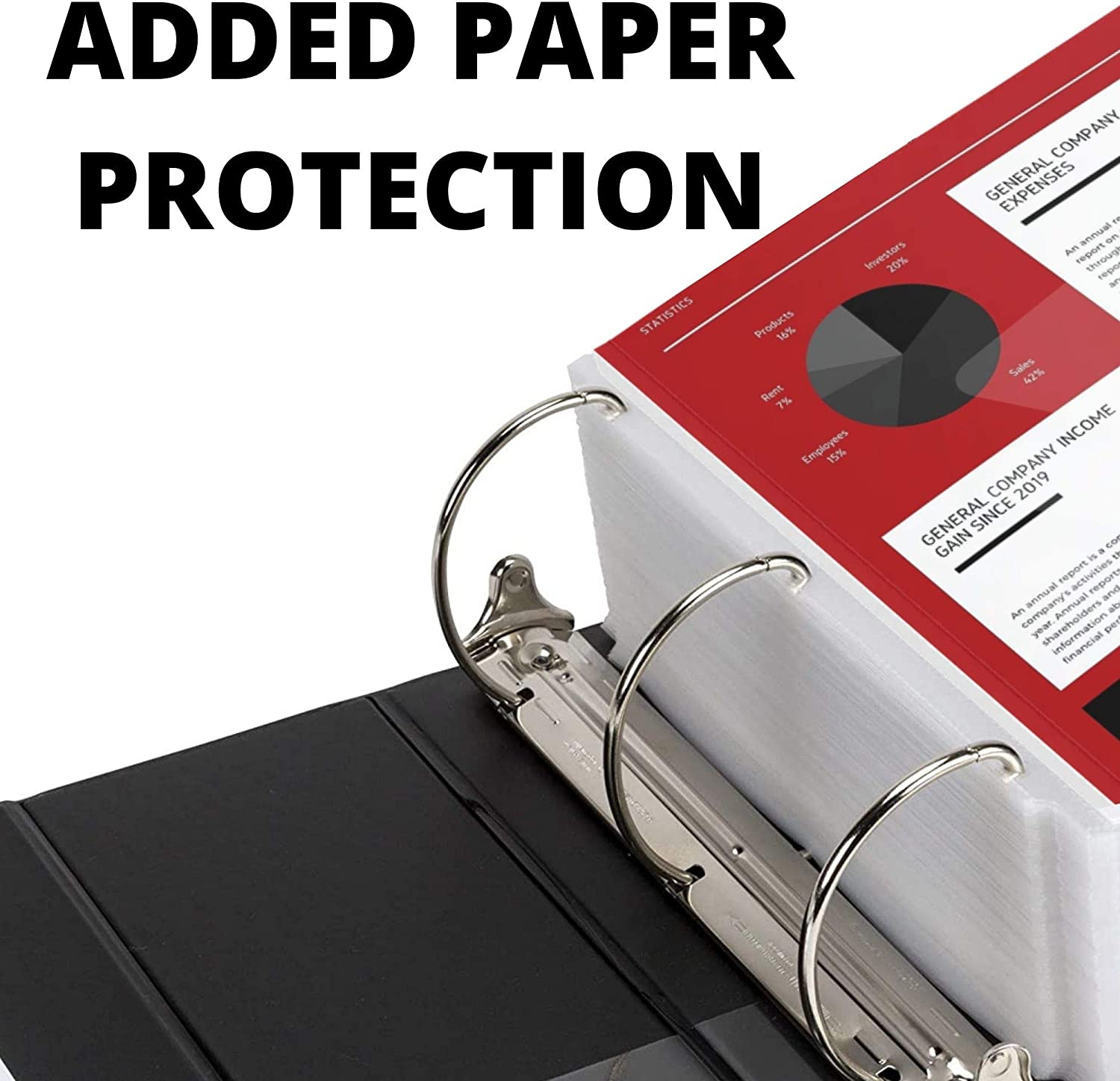 3 Ring Binder, Professional D Ring 5 Inch Binder, Clear View, With Pockets, Black - 4 Pack