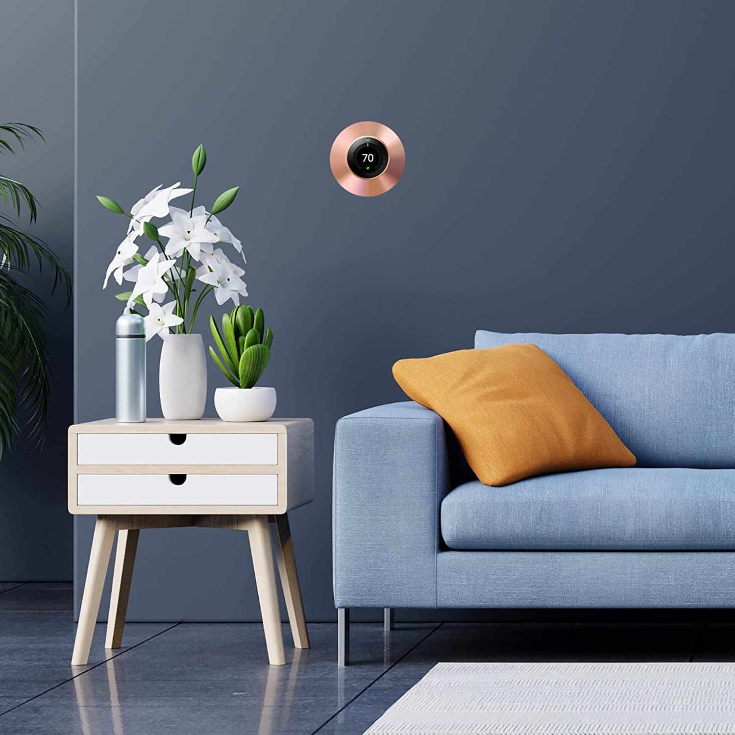 Nest Thermostat Wall Plate, 6 Inch Copper Cover Plate, Fits Generation 1 and 2 Nests