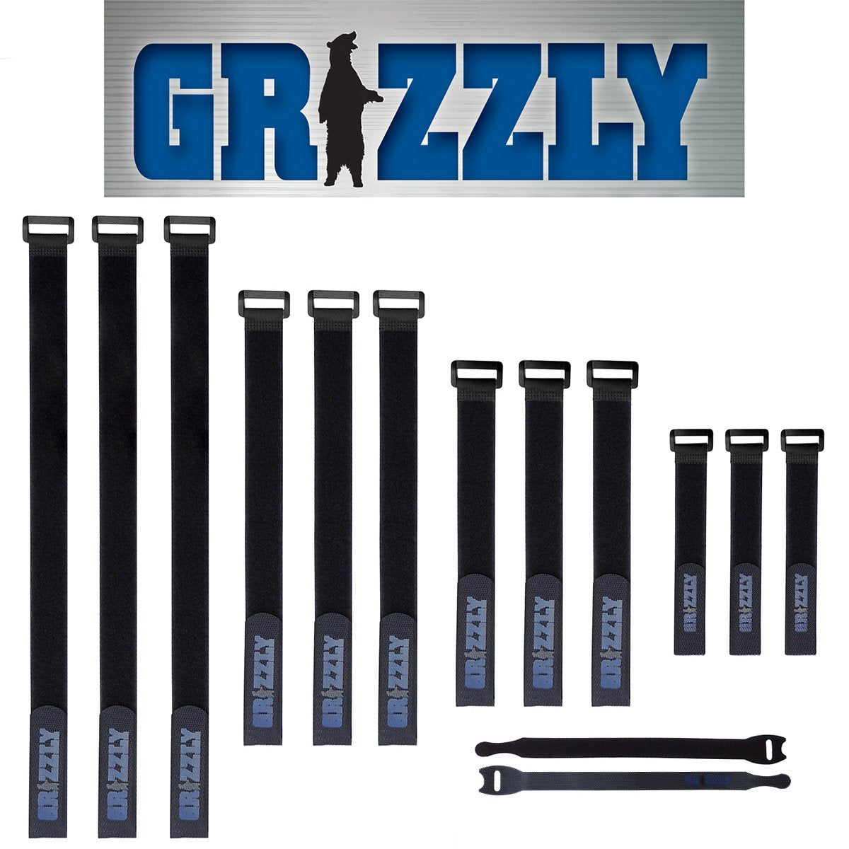 Cinch Straps, Reusable Black Nylon Cable/Securing Straps, 1 inch Wide, 12 Various Lengths, 2 Free Cable Straps - RingBinderDepot.com