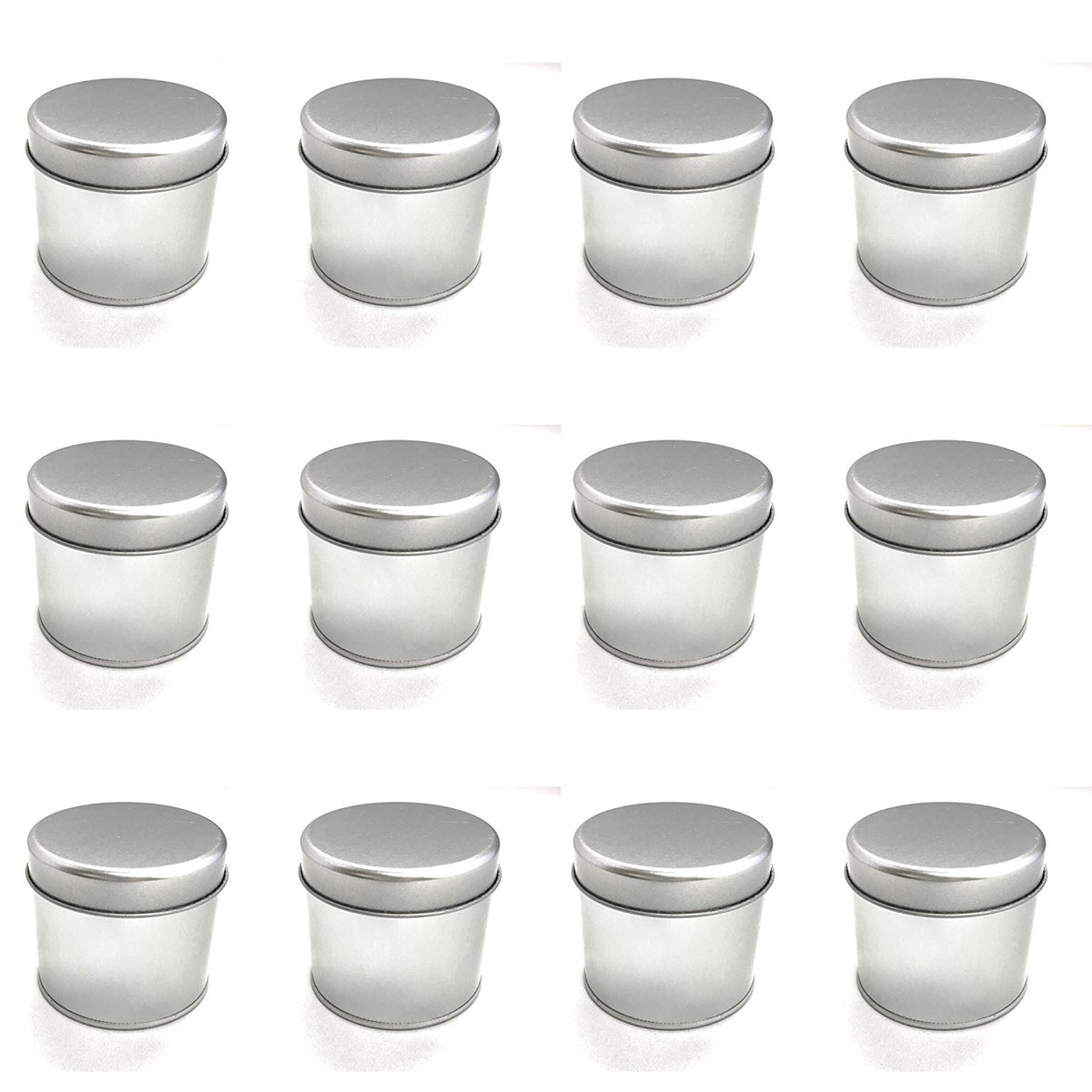 Tin Cans, 12 Pack – Large (8 oz) – 3” x 2.6” – For Creams, Crafts, Storing Spices and Candy - RingBinderDepot.com