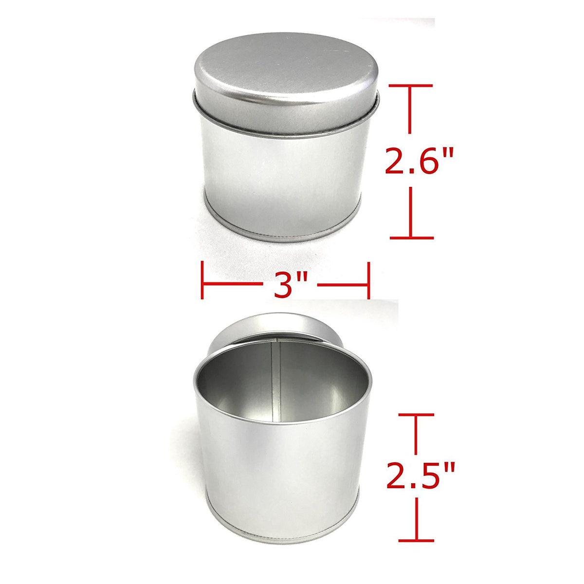 Tin Cans, 12 Pack – Large (8 oz) – 3” x 2.6” – For Creams, Crafts, Storing Spices and Candy - RingBinderDepot.com