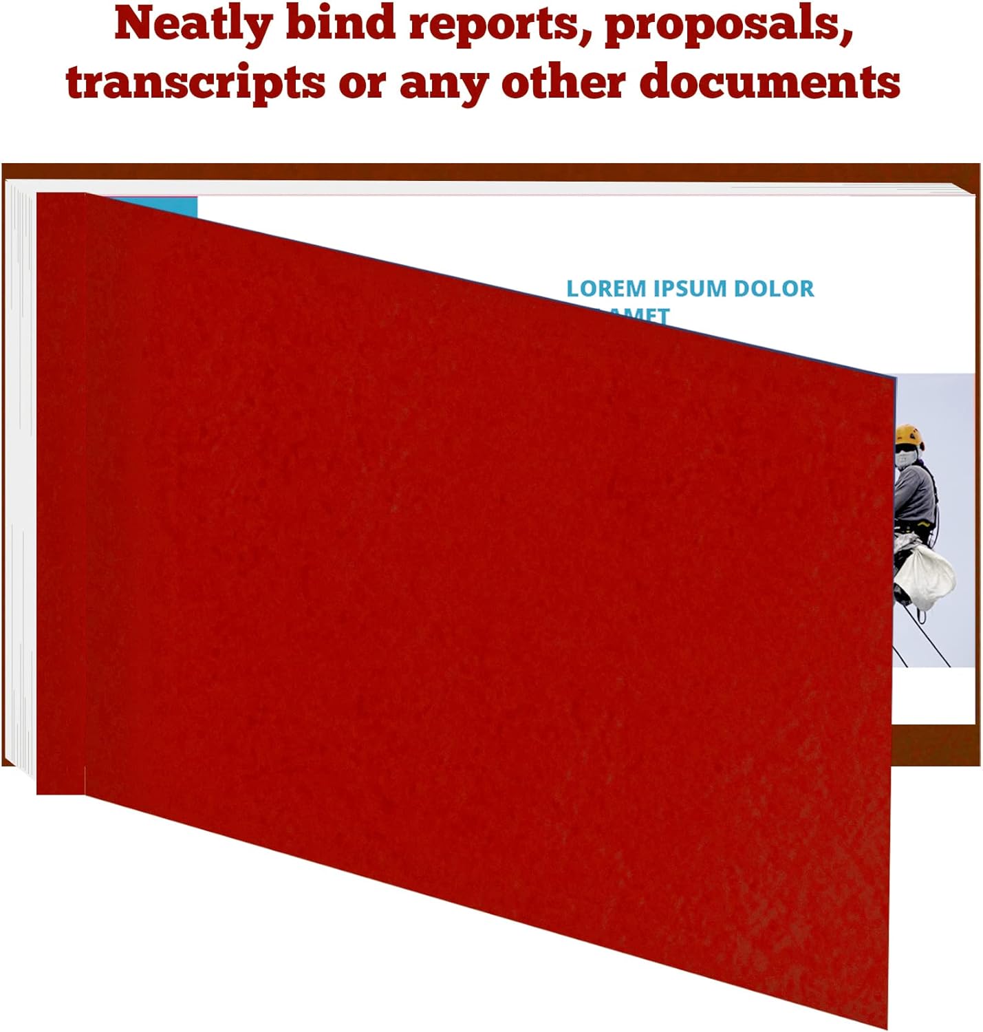 Performore 10 Pack of 11x17 Inch Landscape Pressboard Presentation Binder Folder, Red Fiberboard Report Cover with Metal Prong Paper Fastener to Neatly Bind Reports, Proposals, Transcripts