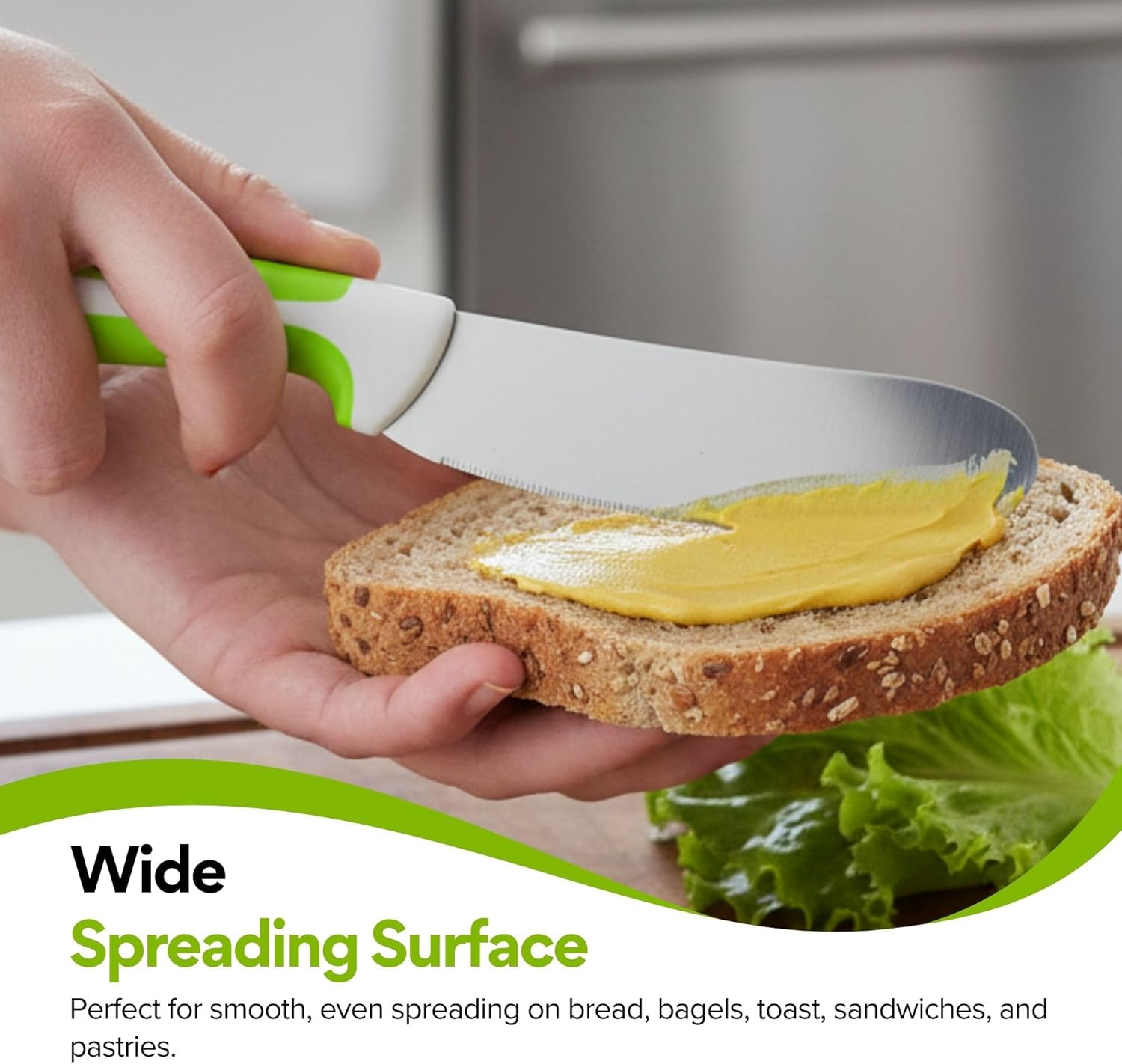 Performore Sandwich Knife – 4" Stainless Steel Blade, 1.5" Wide, 1.2mm Thick – Serrated Kitchen Knife for Sandwiches, Spreading & Slicing – Durable Bread, Bagel & Deli Knife