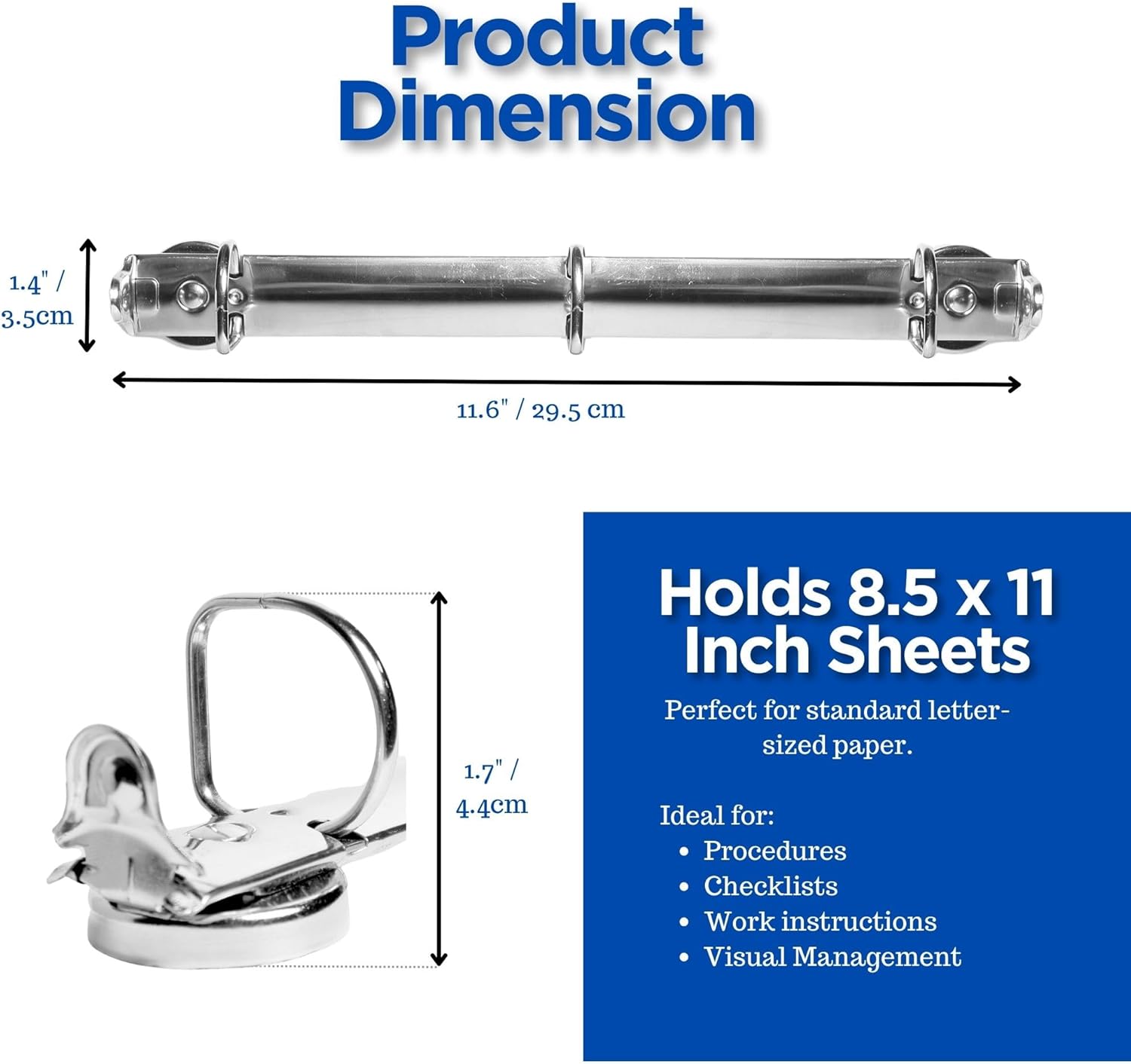 Magnetic 3 Ring Binder Locking Mechanism, 1 inch D Shaped Rings - 25 Pack, 50 Sheet Protectors Included