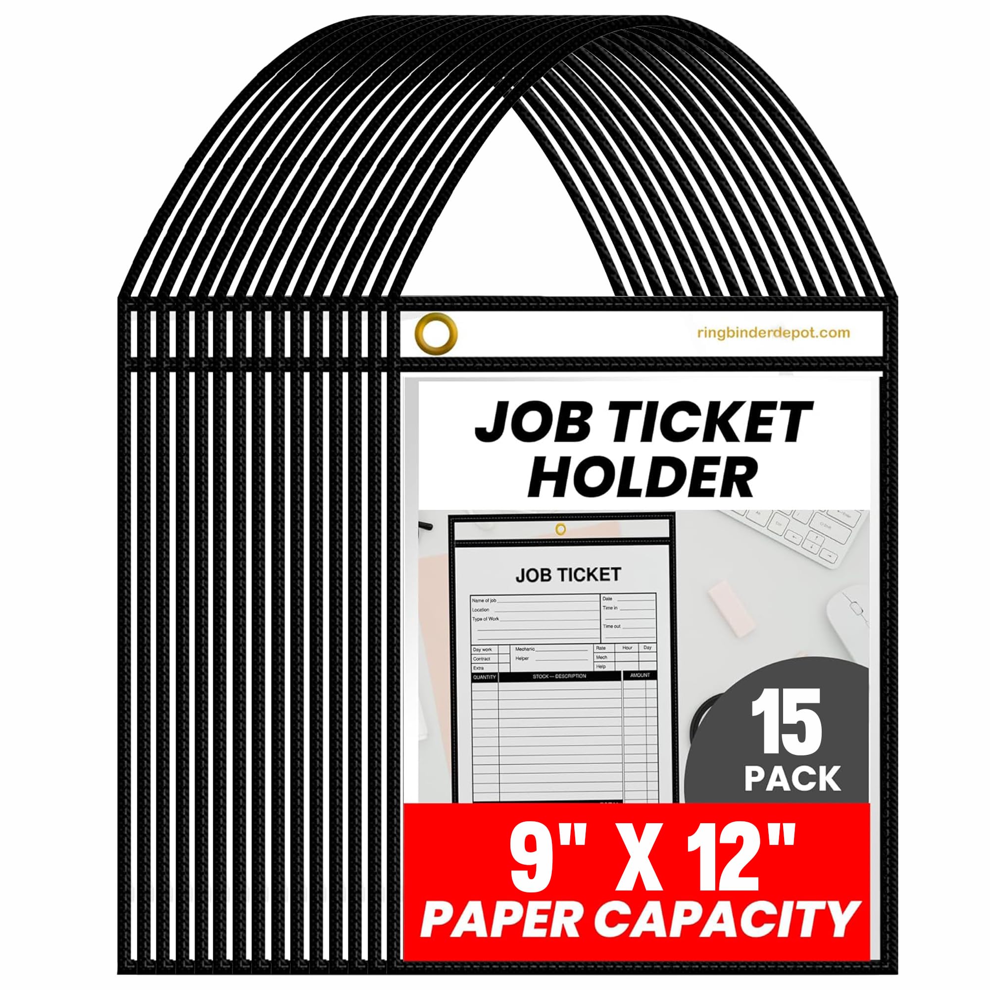 Stitched Dry Erase Pockets, Reusable Worksheet Sleeves with 3 Holes, Clear Double-Sided Plastic for Letter Size Paper, Classroom, Teacher, Homeschool Supplies, Assorted Colors, 10 Pack
