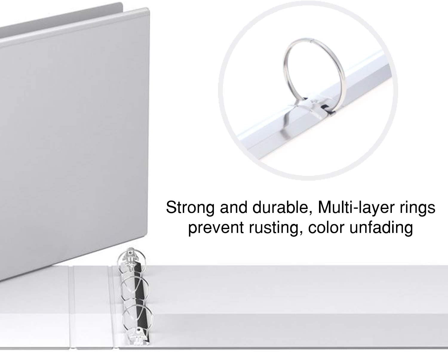 Landscape View Binder, White, 1.5 inch Round Ring - Pack of 4