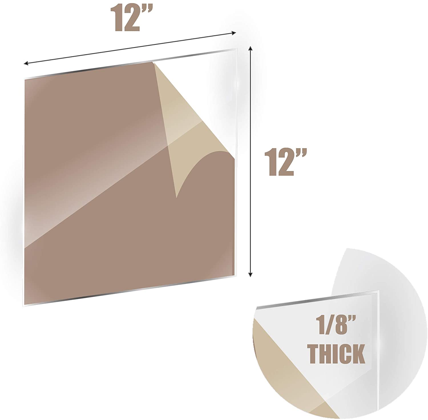 Clear Plexiglass Acrylic Sheet 12x24 Inches (1/8 inch Thickness) Unbreakable and Lightweight Substitute for Glasses- 2 Pack