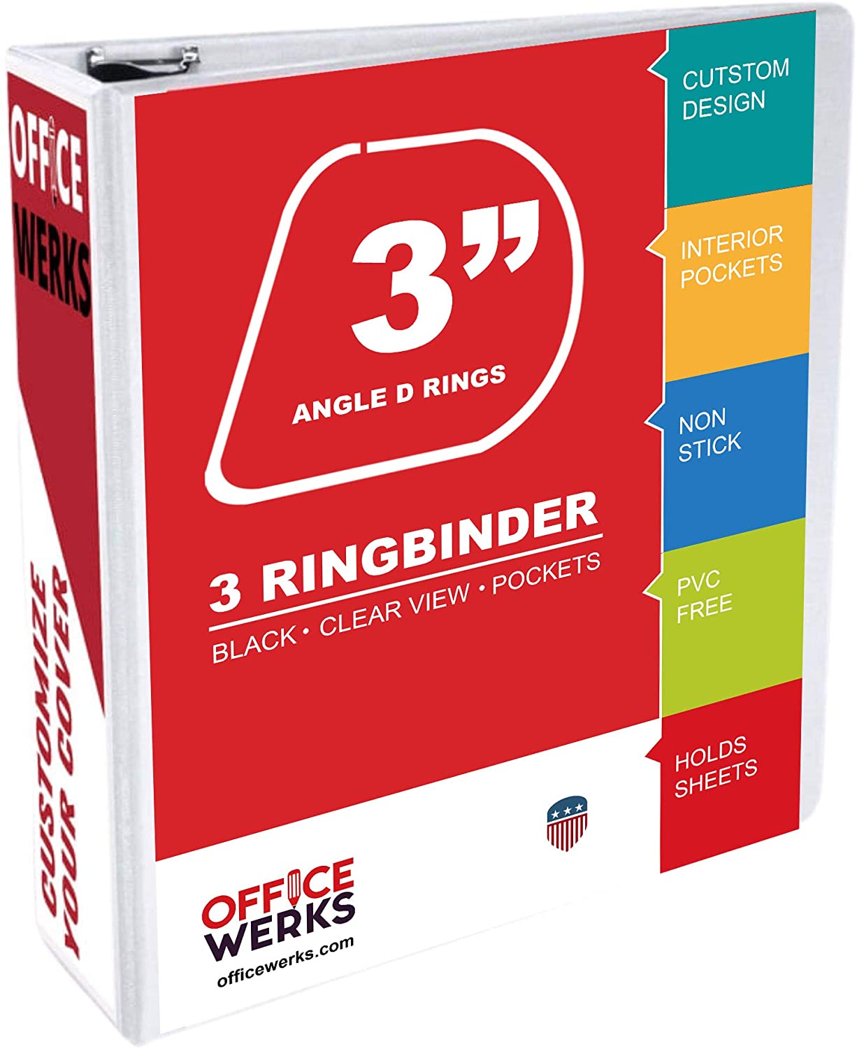 3 Ring 3 Inch Angle D-Rings Binders 