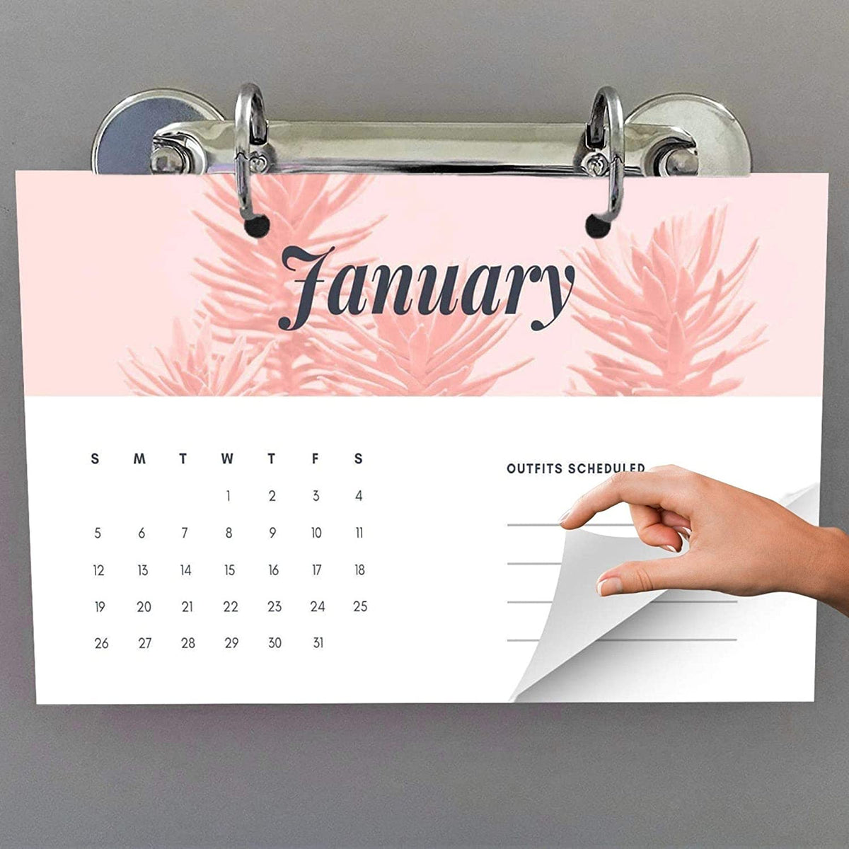 Magnetic 2 Ring Binder Locking Mechanism for Hanging A5 Paper
