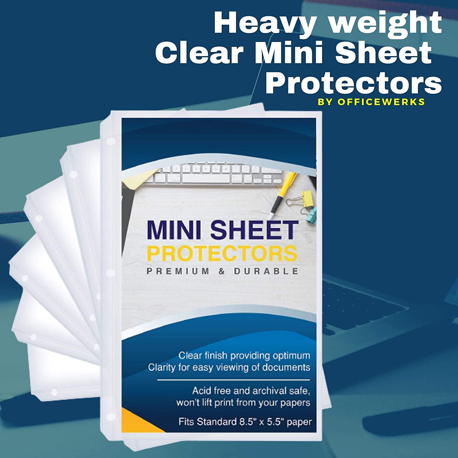 Heavyweight Clear Mini Sheet Protectors, 5.5" x 8.5", Top Load, Reinforced Holes, Acid-Free/Archival Safe - 200 Pack