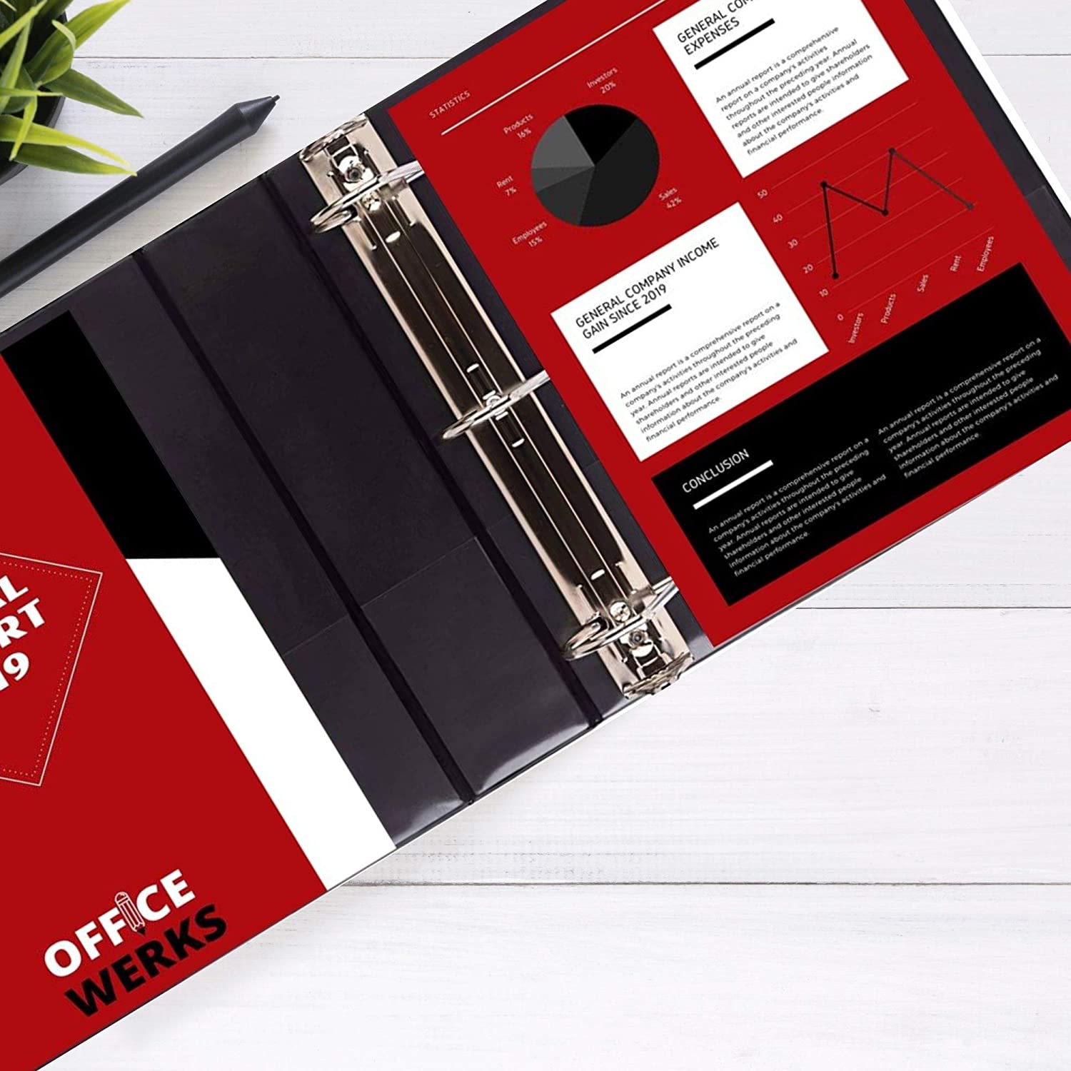 3 Ring Binder, Professional D Ring 5 Inch Binder, Clear View, With Pockets, Black - 4 Pack