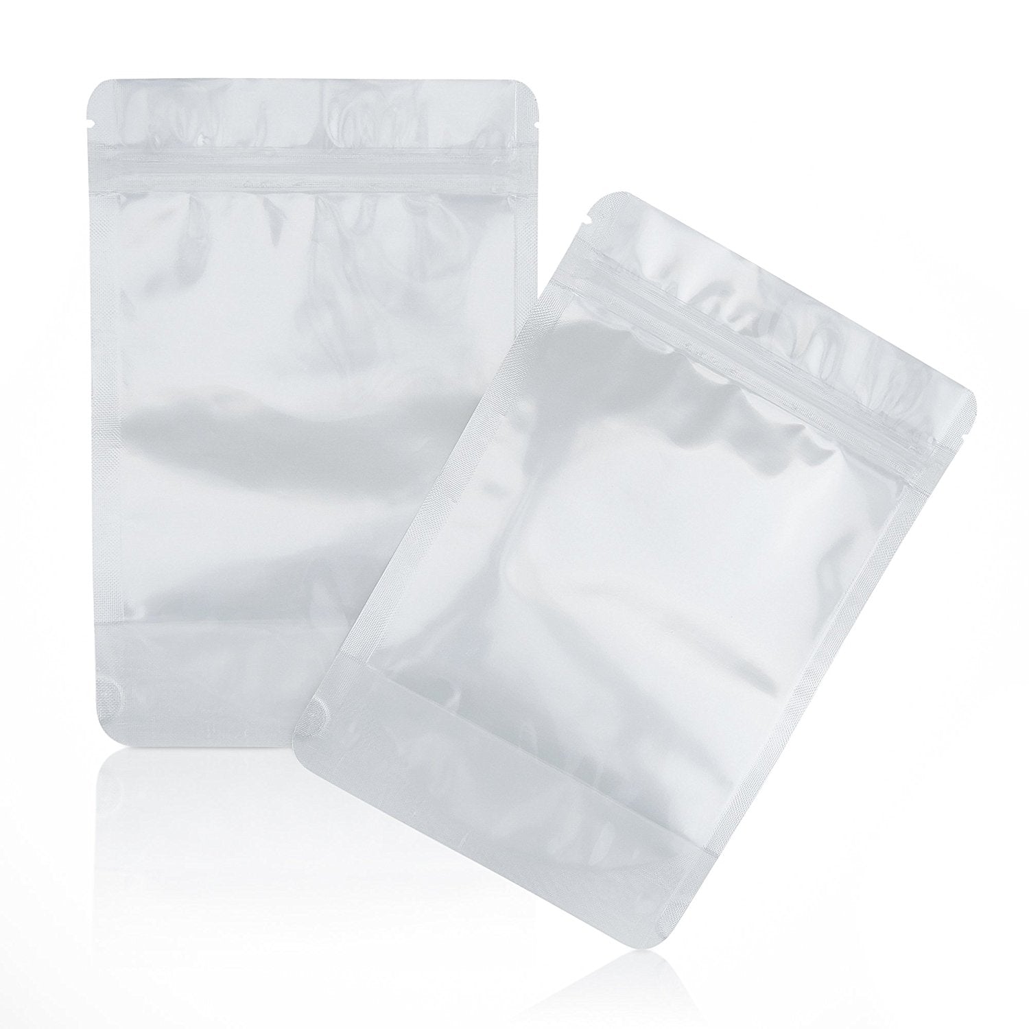 100 Pack - Stand Up Pouch Bags (6" x 9") - Clear Front with Aluminum Foil Back - Resealable Ziplock and Heat Sealable for Food Storage - RingBinderDepot.com